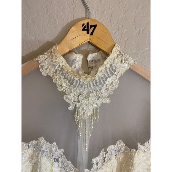 Unbranded Vintage Chapagne Embellished. Wedding Dress - Medium - Picture 14 of 17